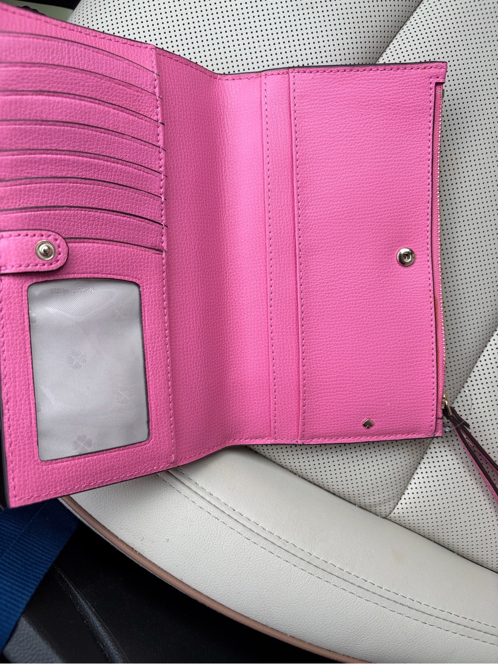 Pink Kate Spade Leather Wallet - Bright Pink Organizer
